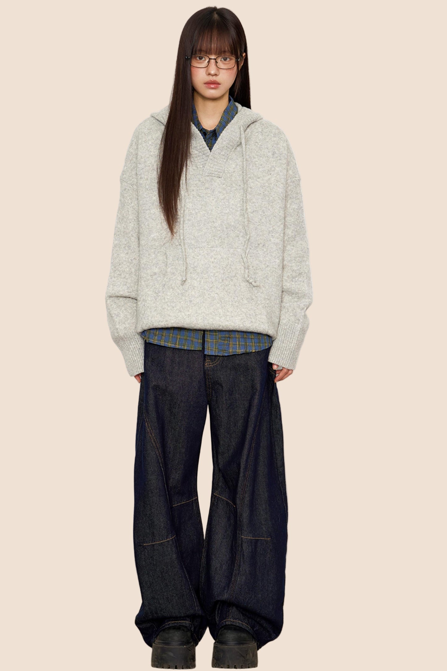 Lazy Vintage V-Neck Knit Sweater