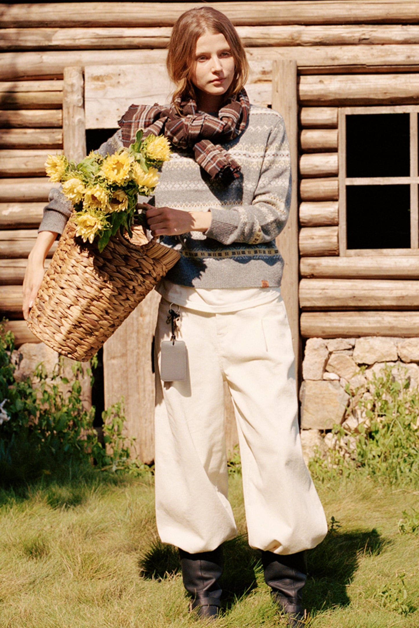 Color-Blocked Fair Isle Wool Sweater