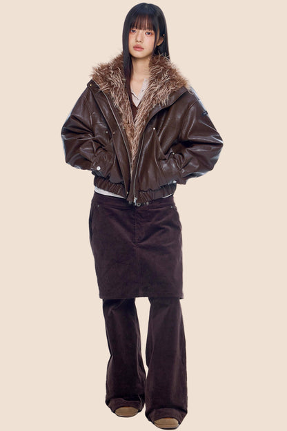 Corduroy Flared Skirt Pants