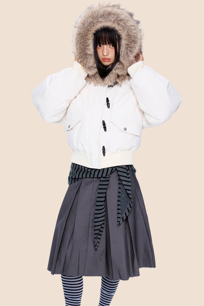 Large Fur Collar Parka Jacket
