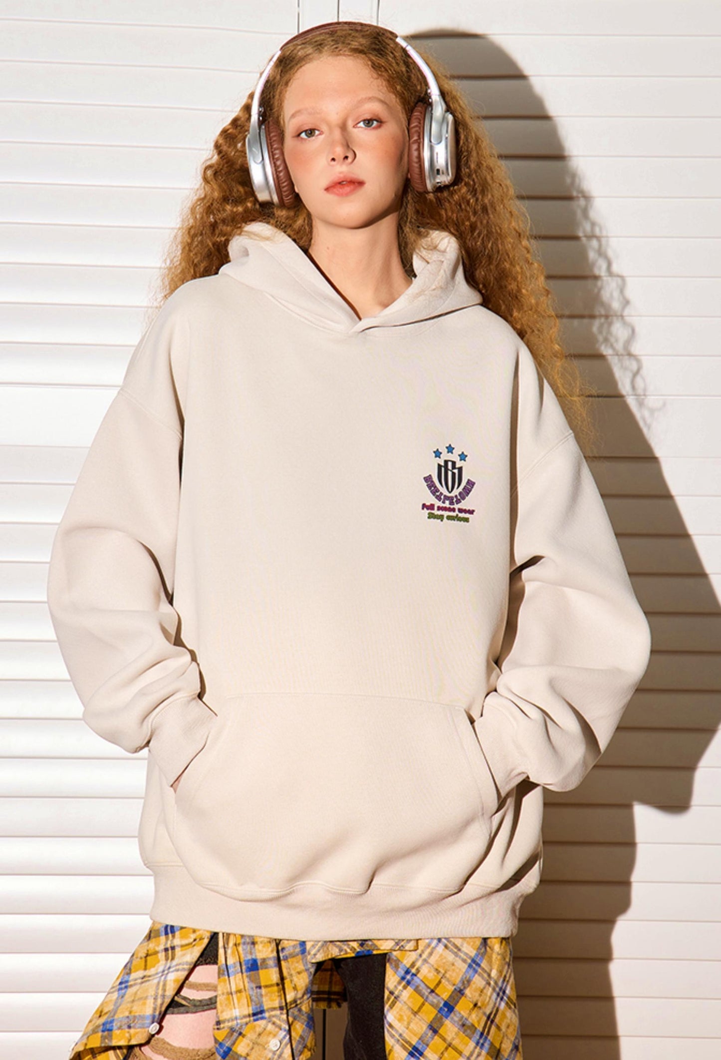 Colorful Letter-Print Hoodie