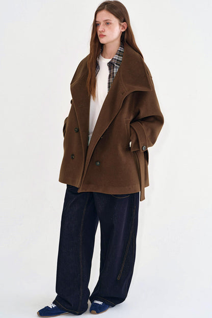 Retro Double-Breasted Wool Coat