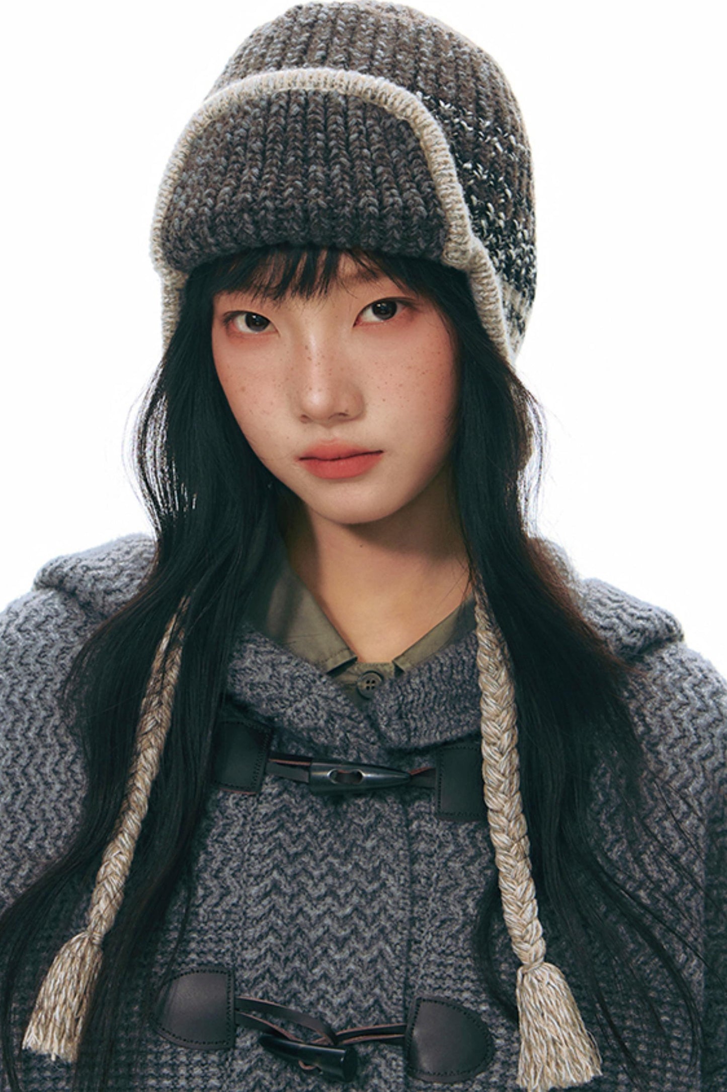 Vintage Horn Button Hooded Coat