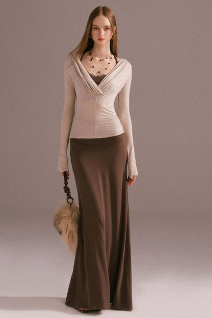 Spice V-neck Maxi Skirt Top Set-Up