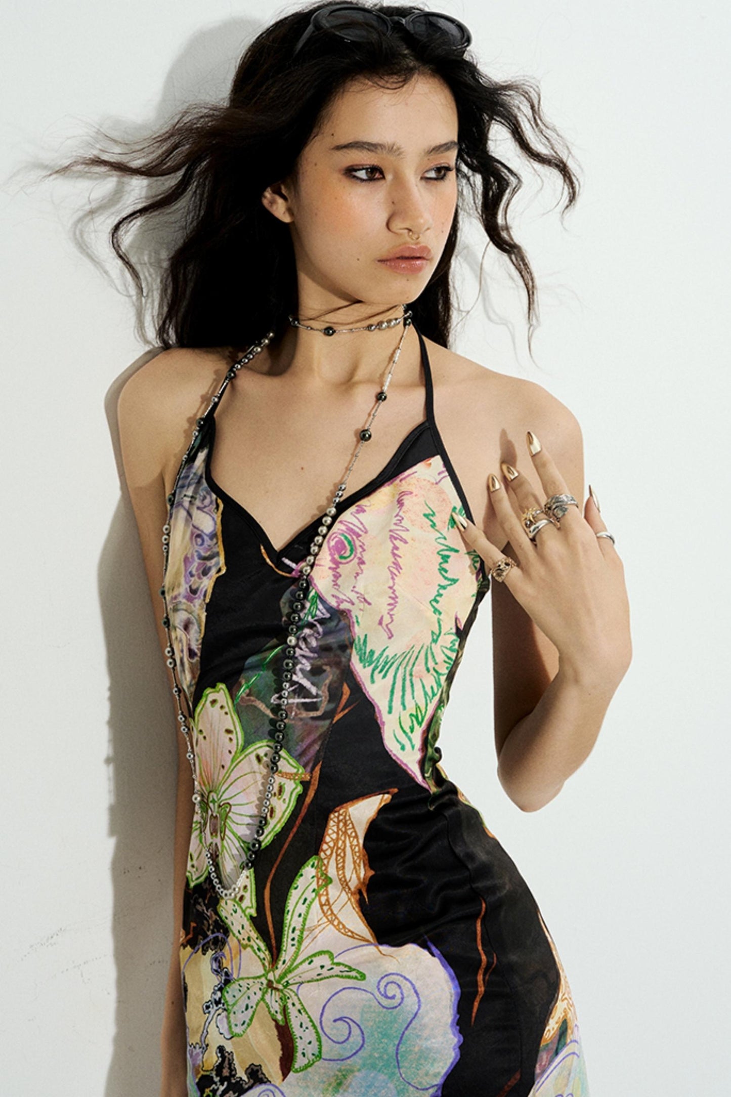 Blossom V-Neck Mermaid Dress