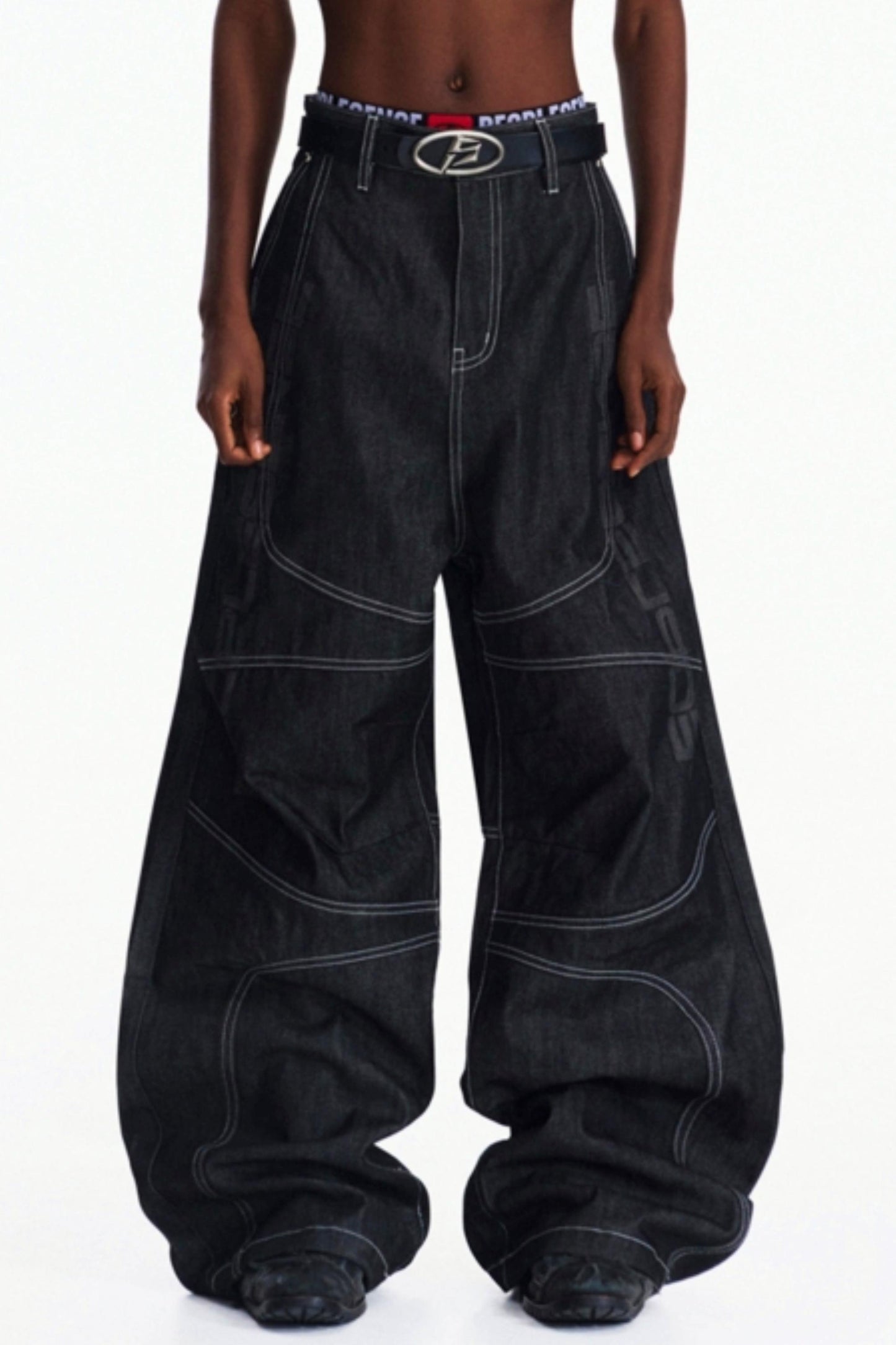 Dark Blue Wide-Leg Pants