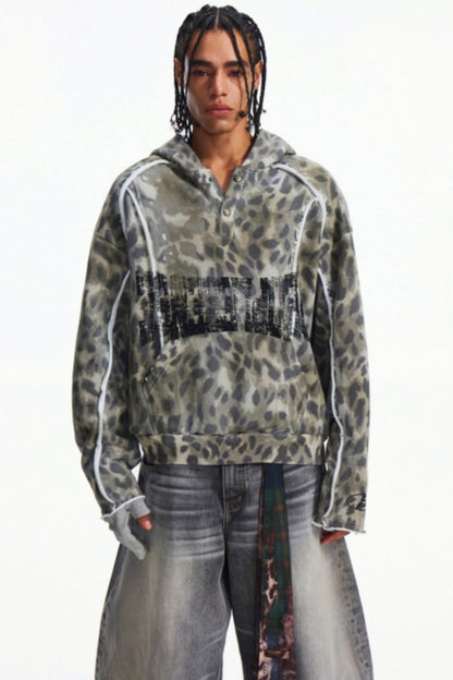 Leopard Ground Form Hoodie Top