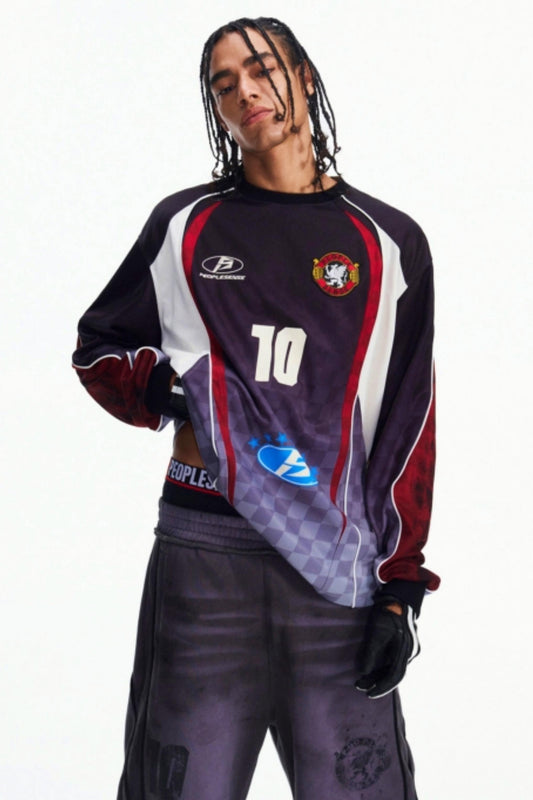 Diagonal Check Sleeve T-Shirt