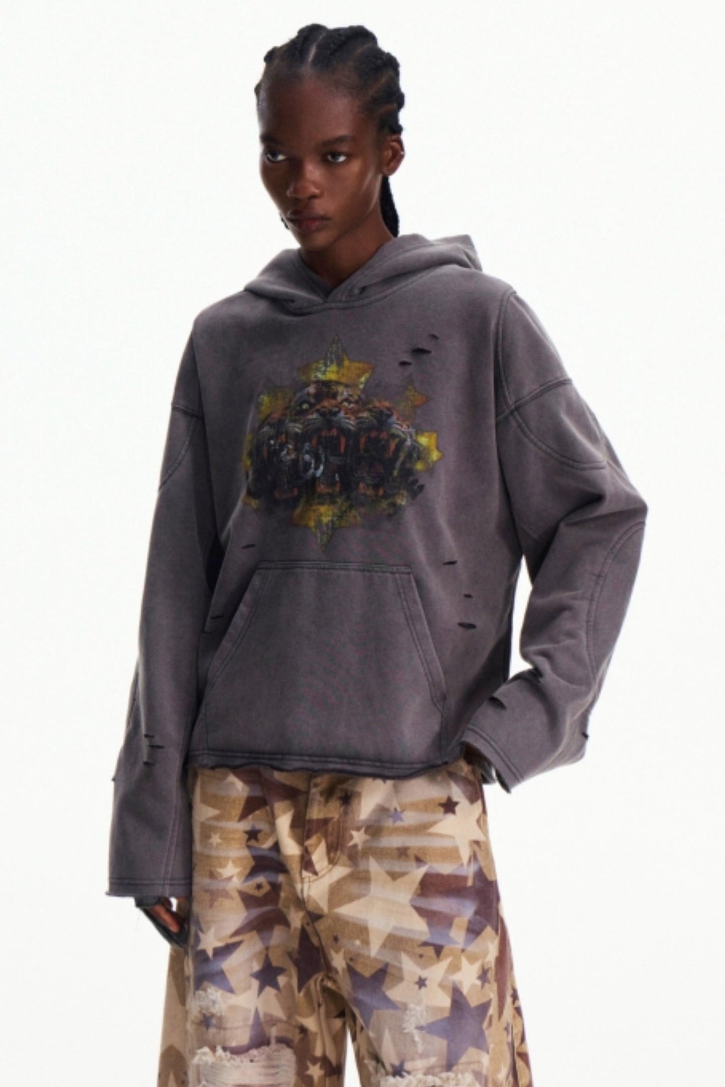 Grey Hooded Sweatshirt