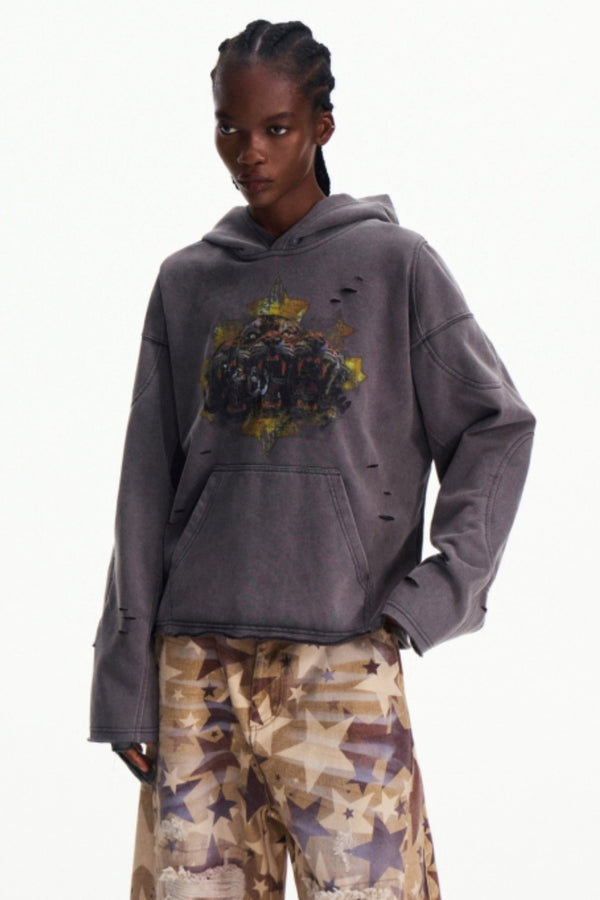 Grey Hooded Sweatshirt