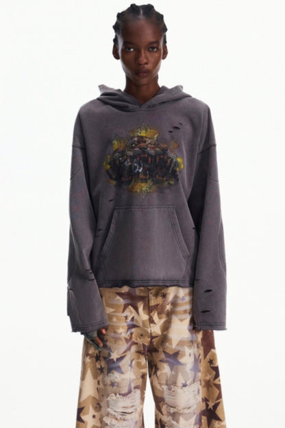 Grey Hooded Sweatshirt