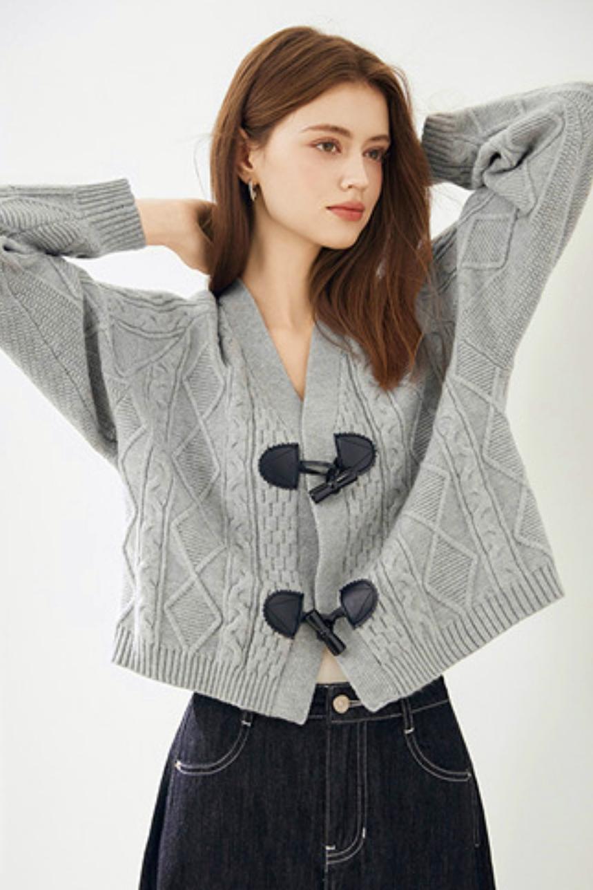Cow Horn Buckle Cardigan