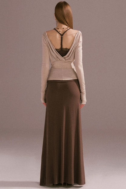 Spice V-neck Maxi Skirt Top Set-Up