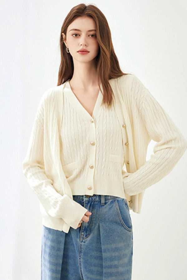 Chic French Knit Cardigan Set