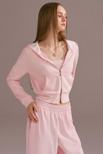 Spice Girl Hooded Knitted Cardigan Set-Up