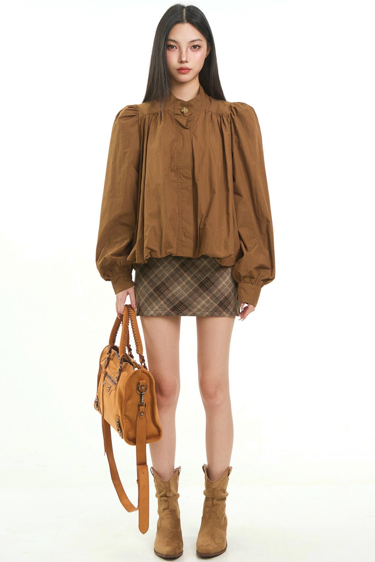 Retro Lantern Sleeve Blouse