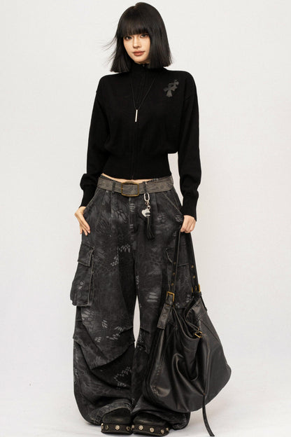 Retro Embroidered Knit Top