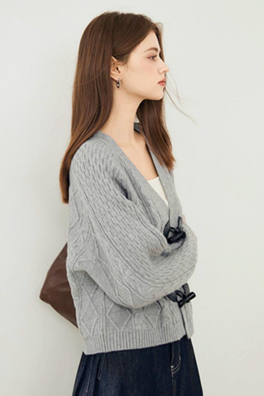 Cow Horn Buckle Cardigan