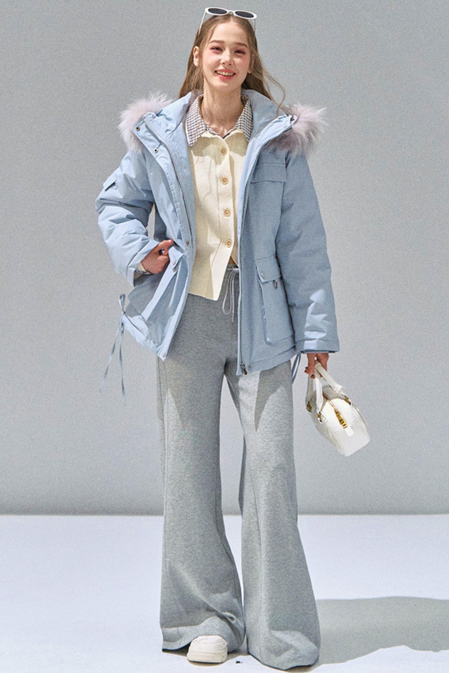 Grey Straight-Leg Sweatpants