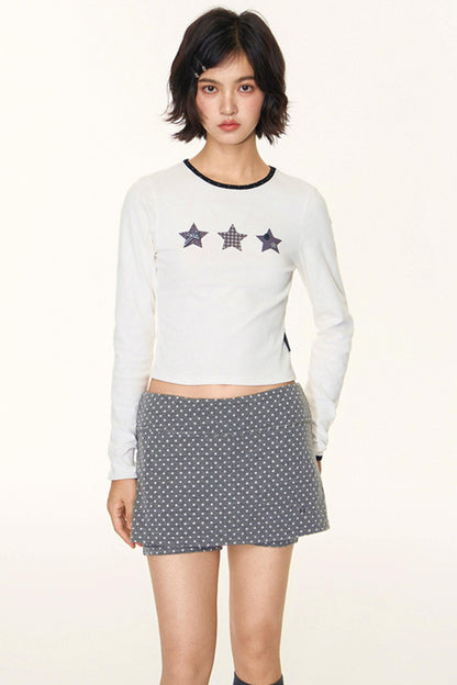 Star Contrast Long Sleeve Top