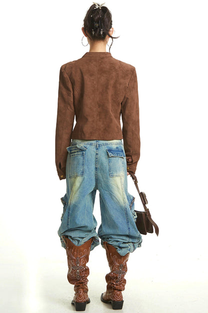 Vintage Brown Moto Jacket