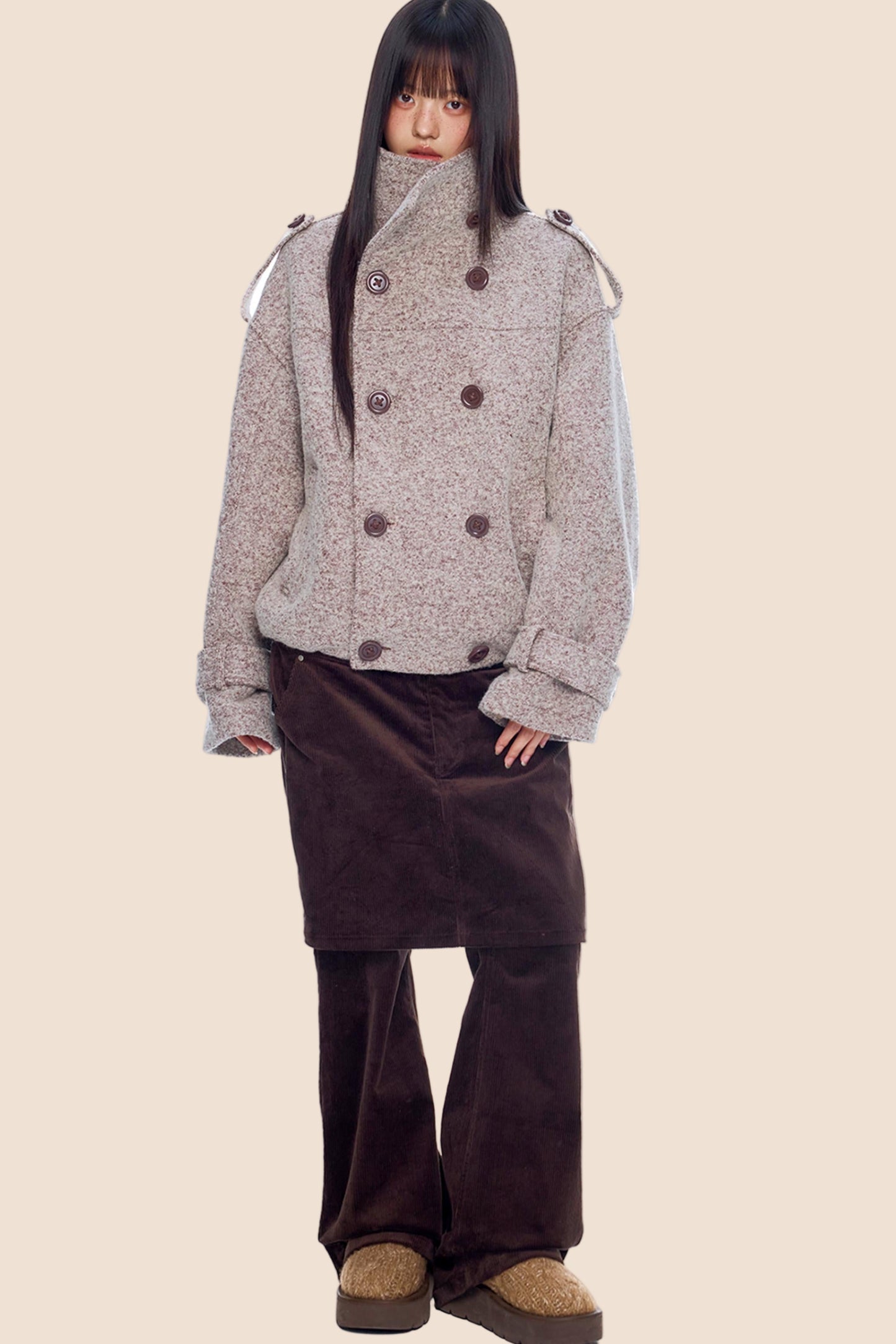 Corduroy Flared Skirt Pants