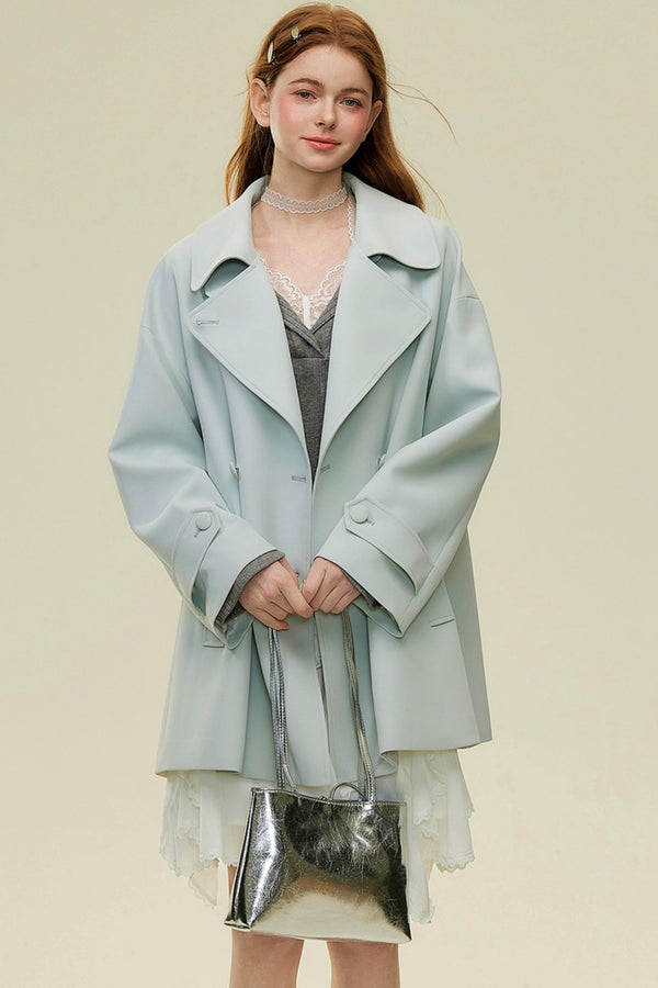 Double-Breasted A-Line Trench Coat