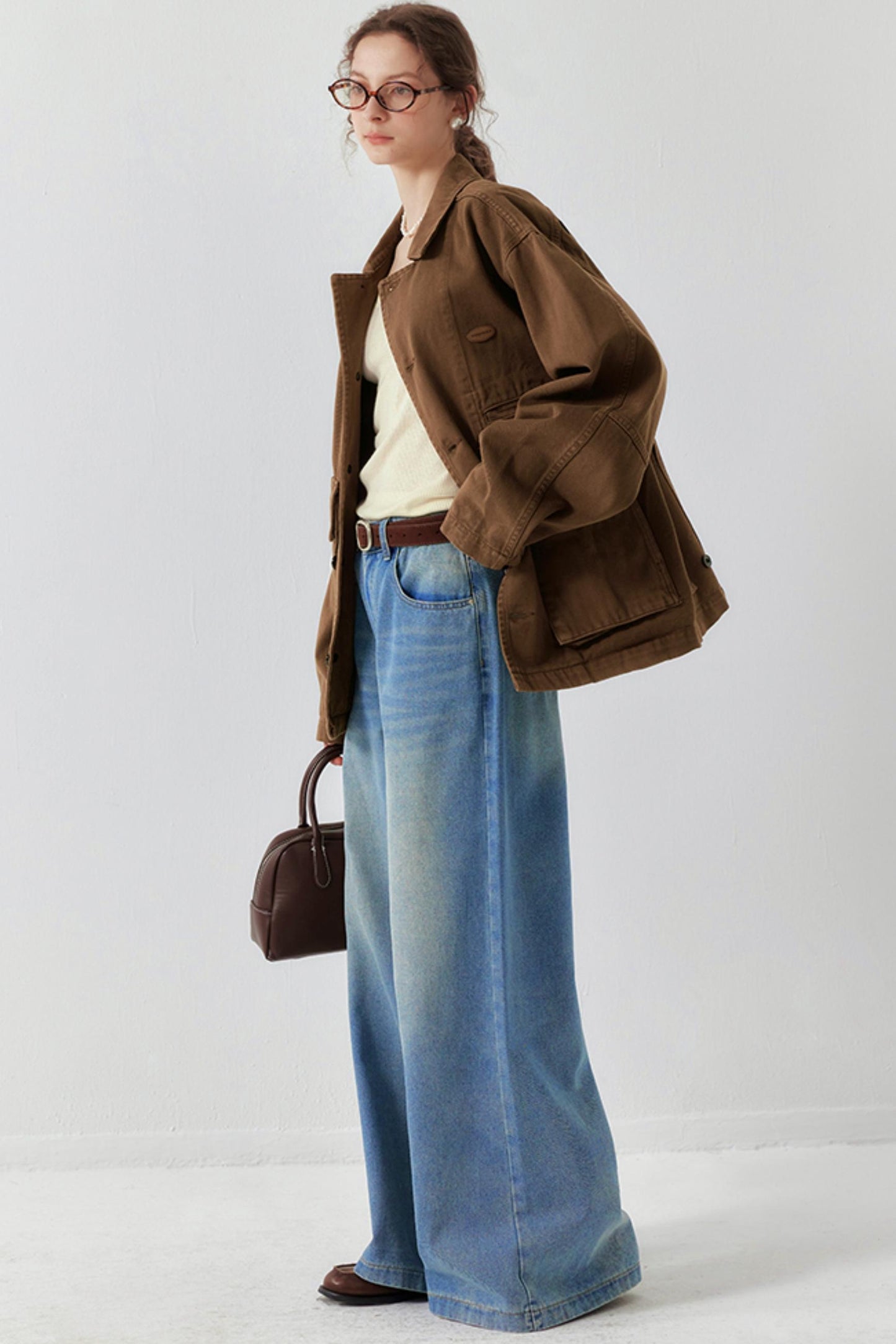 High Rise Bow-Back Jeans