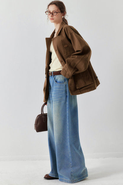 High Rise Bow-Back Jeans