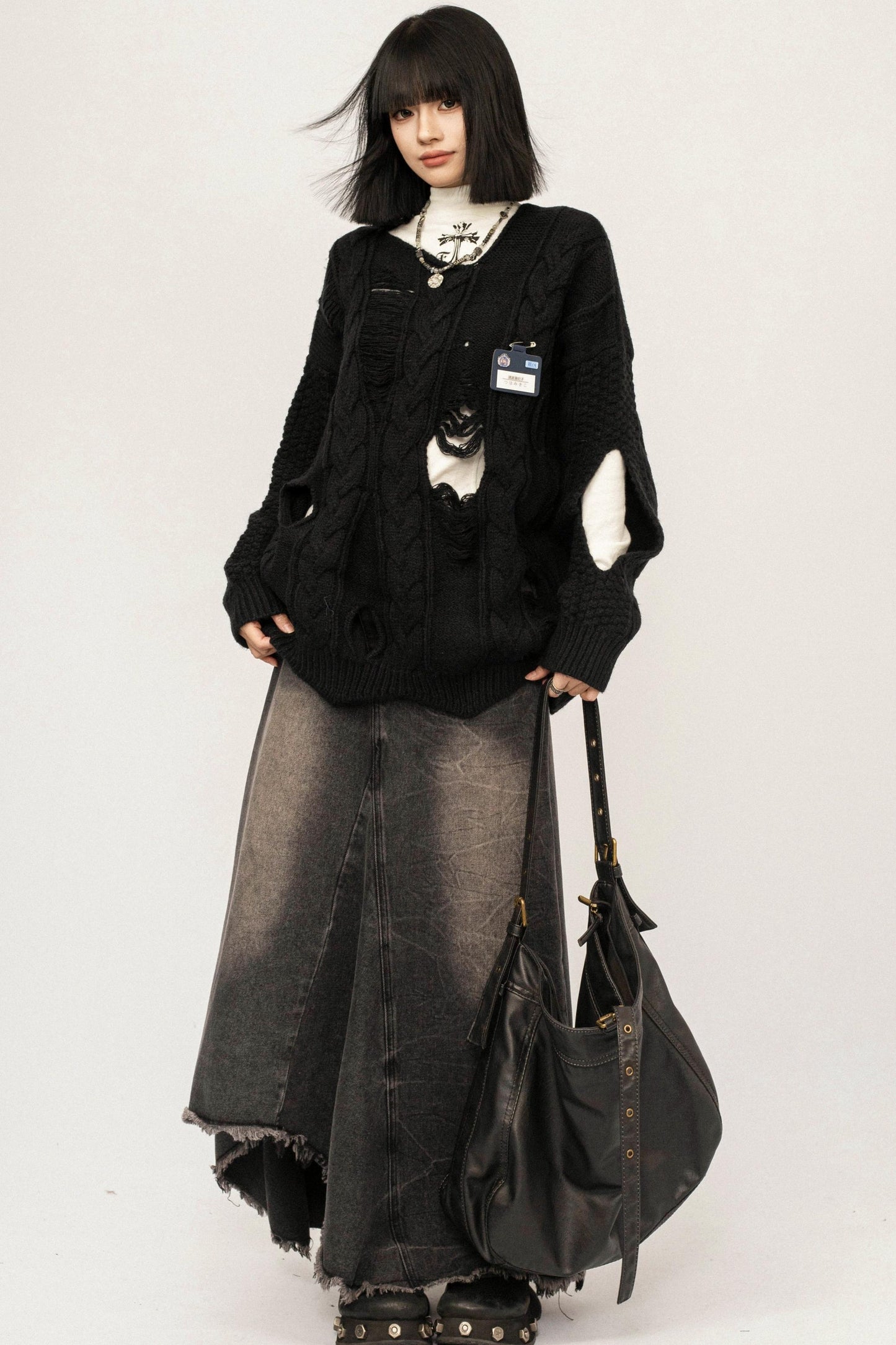 Retro Ripped Knit Top