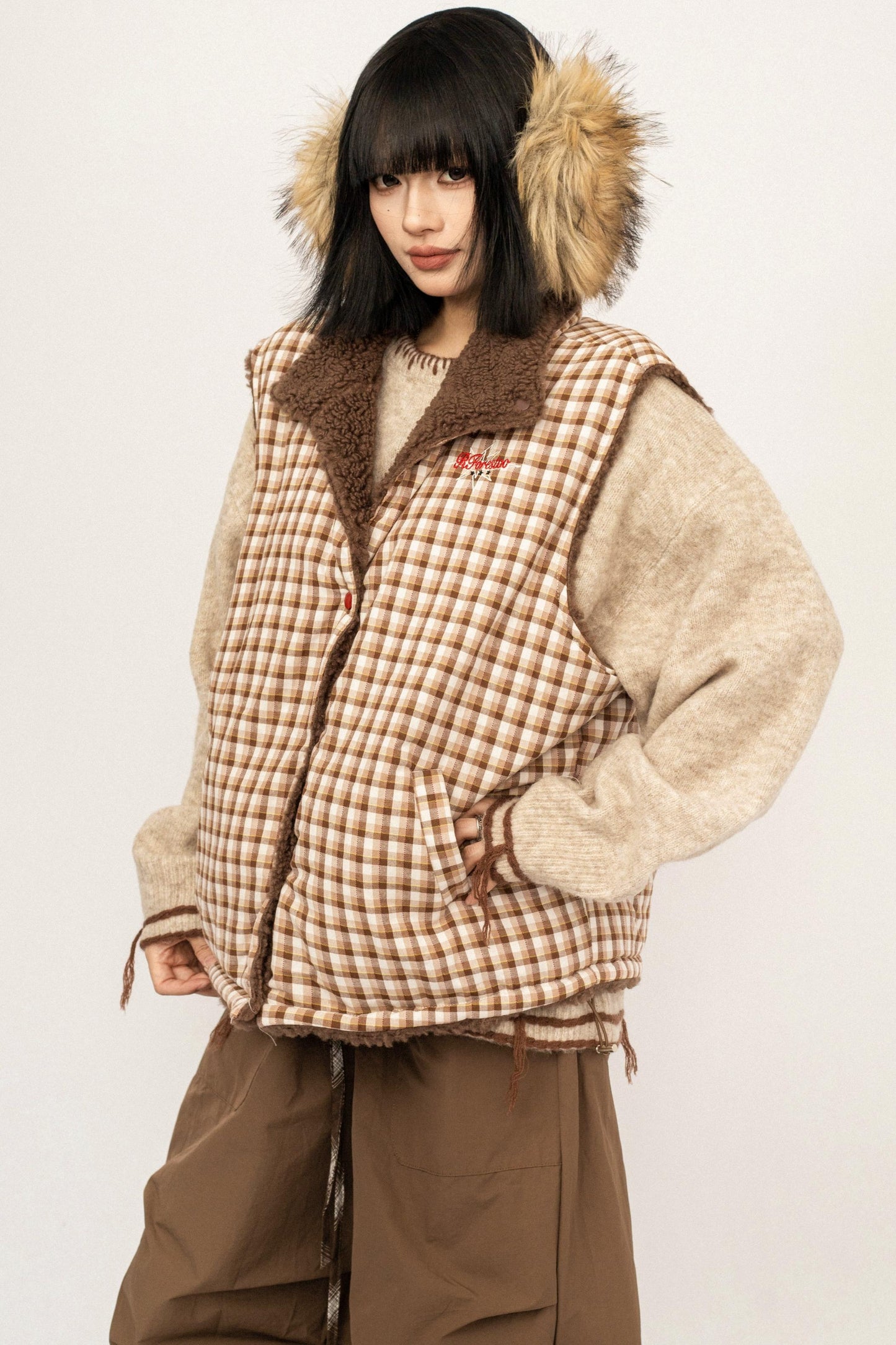 Retro Plaid Quilted Jacket