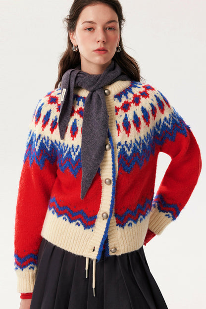 Alpaca Wool Fair Isle Jacquard Sweater