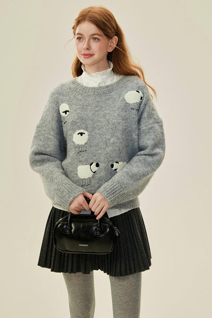 Wool Beaded Knit Sweater