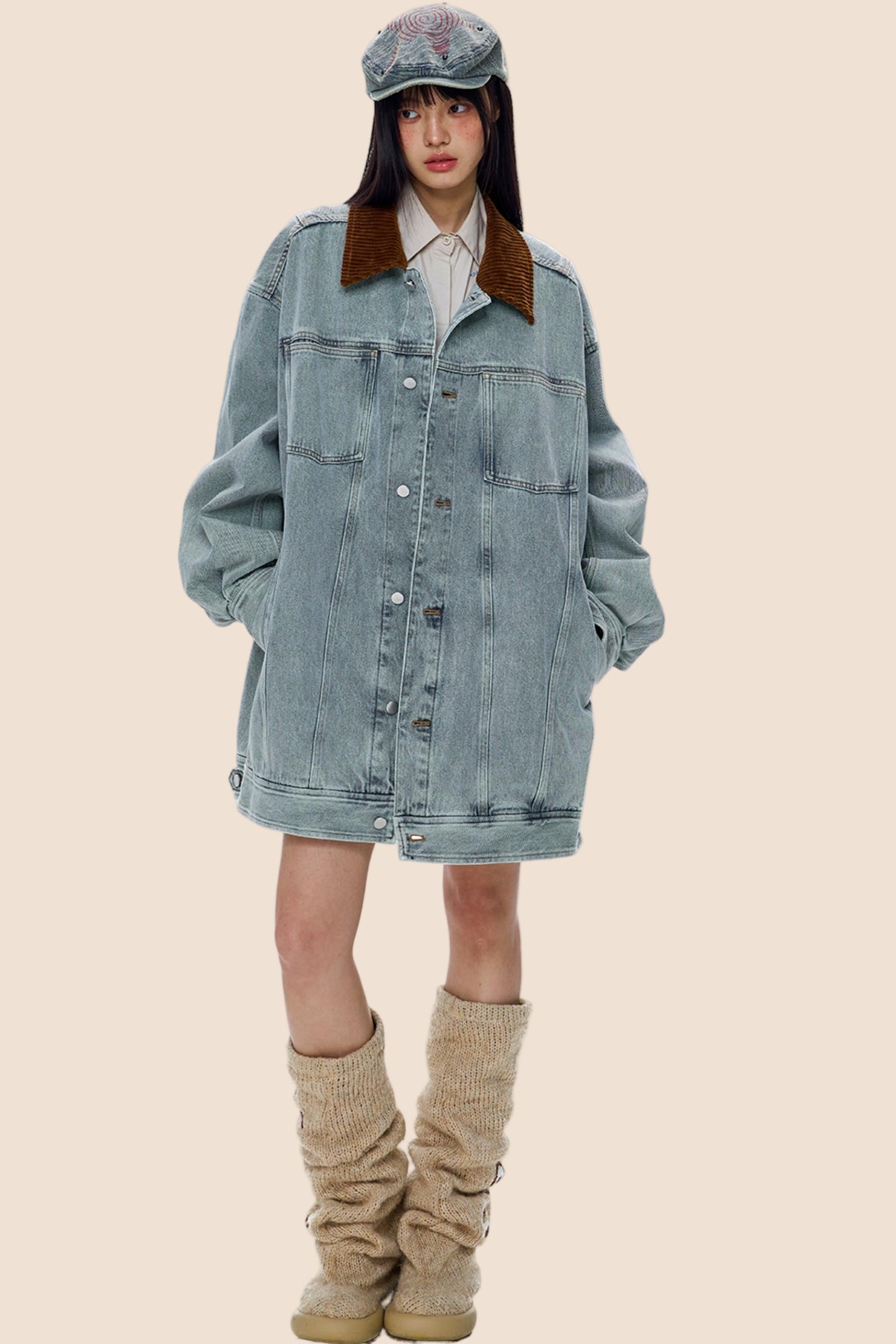 Vintage Denim Cargo Jacket