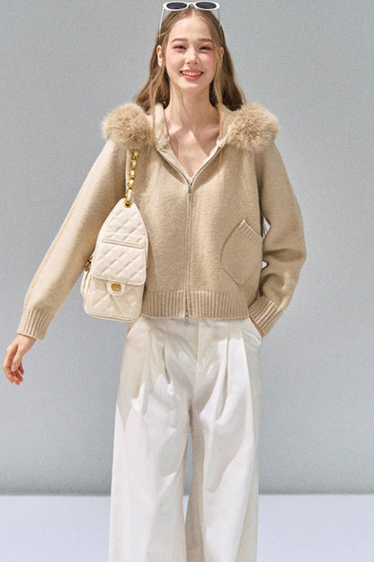 Luxury Knit Hooded Jacket