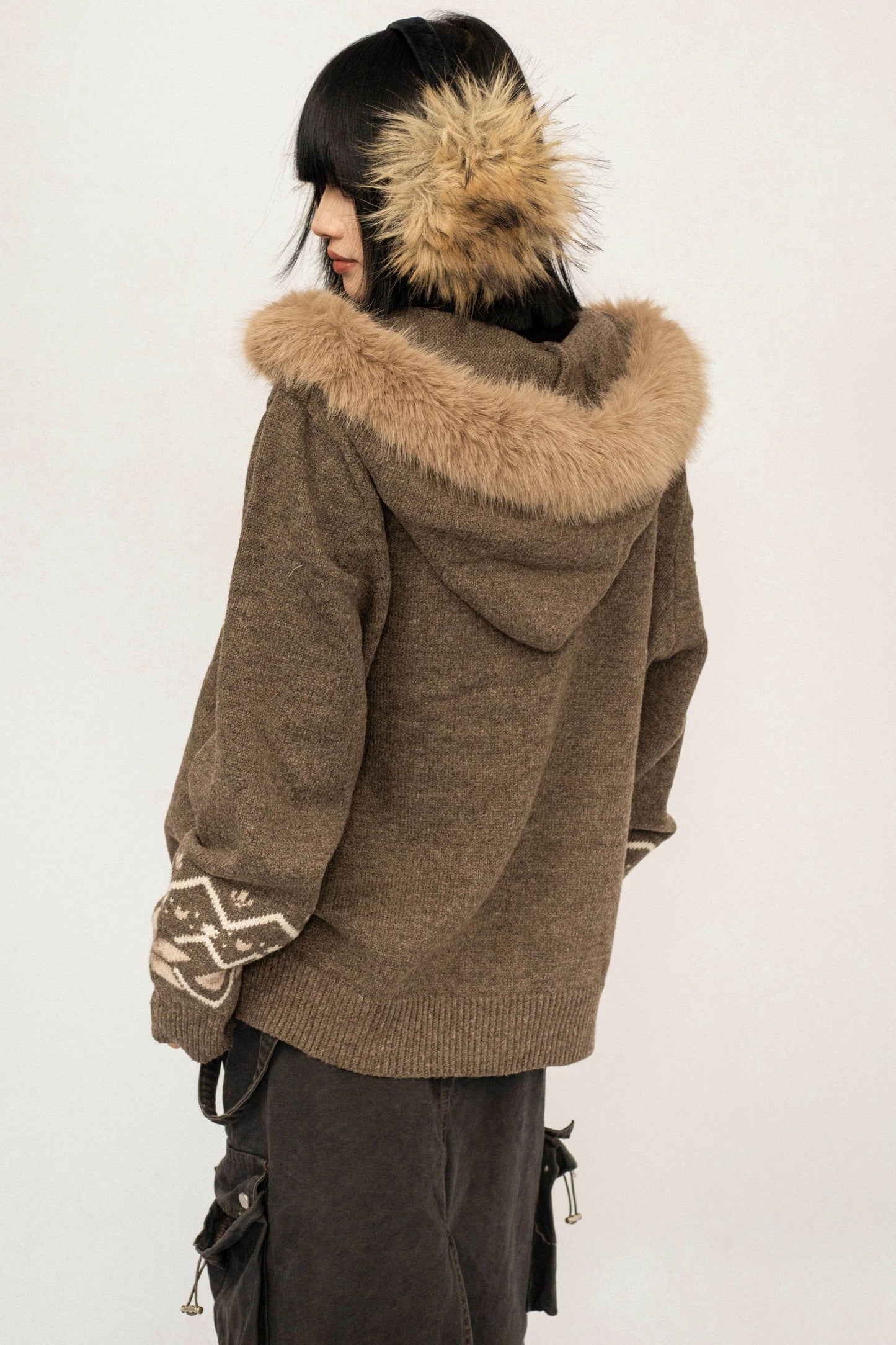 Hooded Fair Isle Cardigan