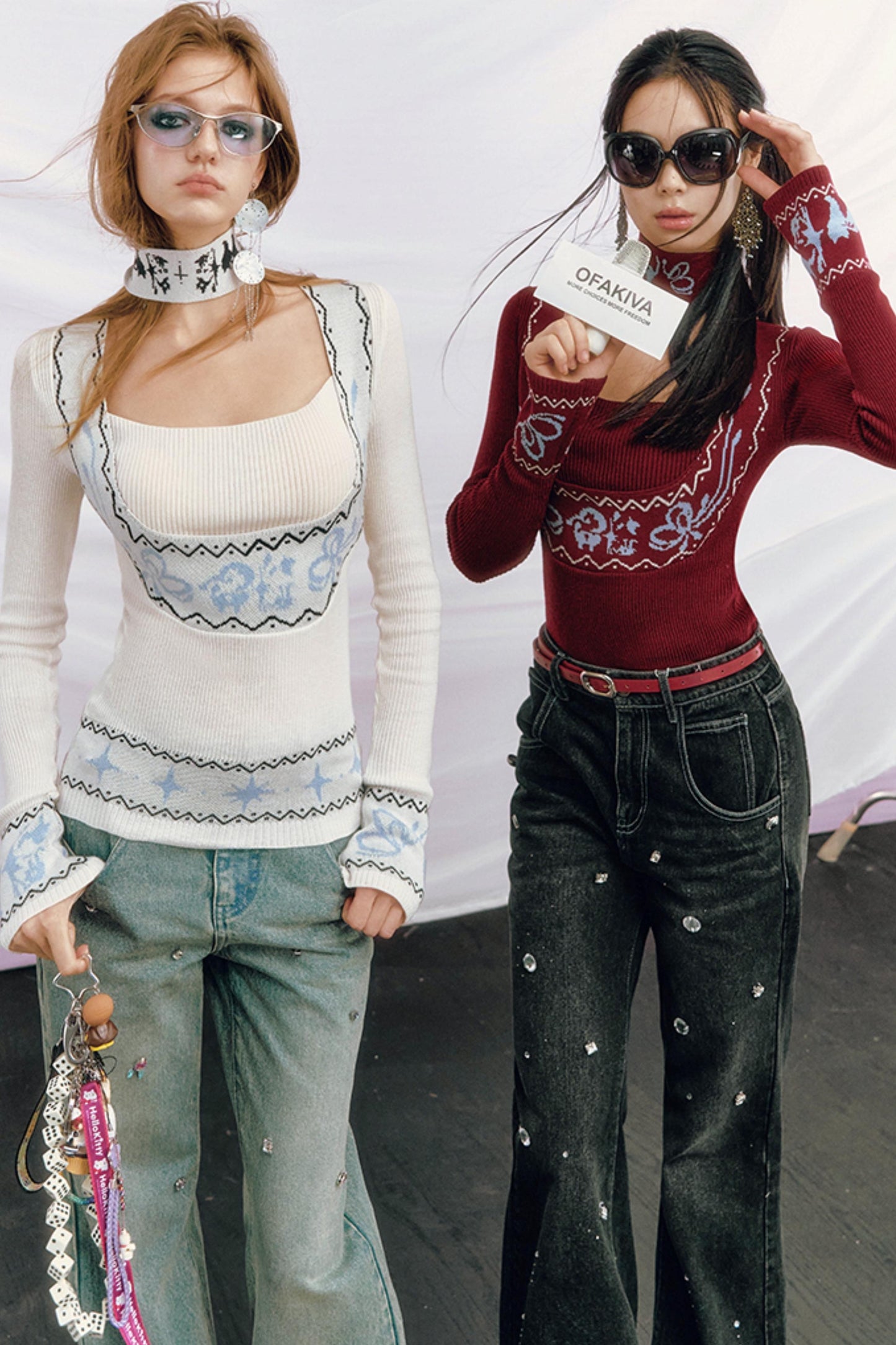 Fair Isle Jacquard Knit Sweater