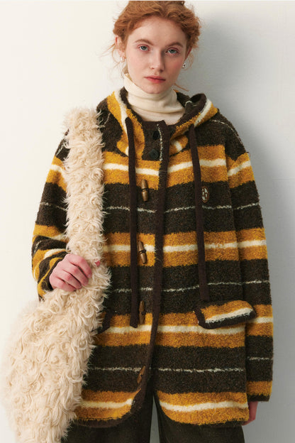 Melard Striped Hooded Coat