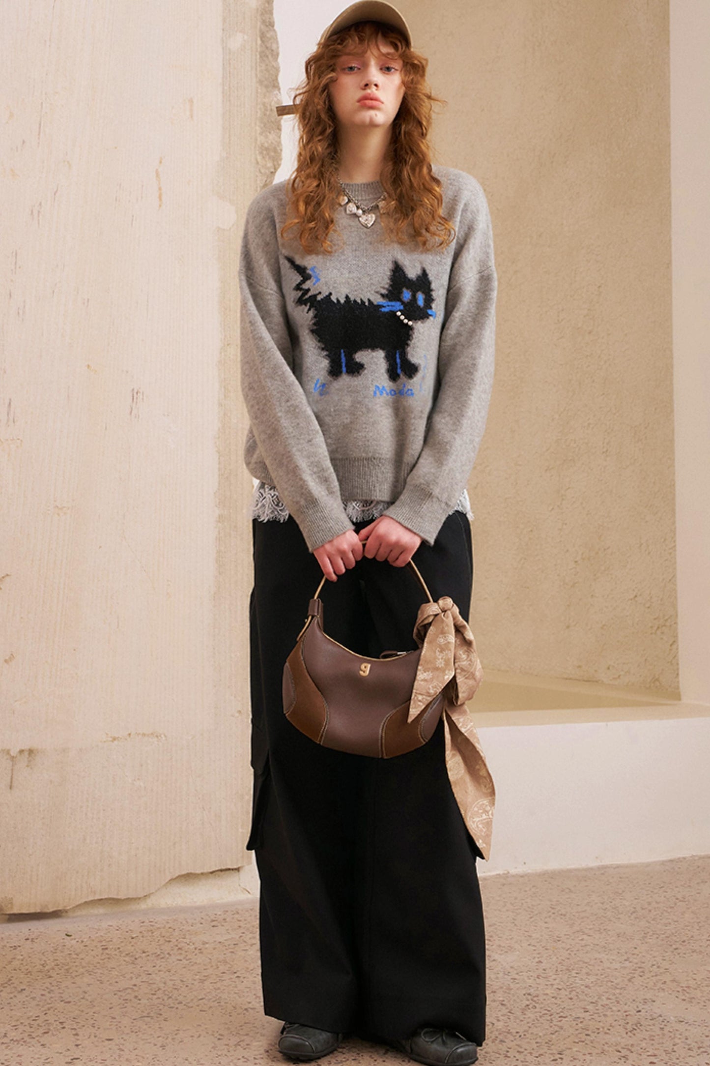 Pearl Kitten Pullover Top