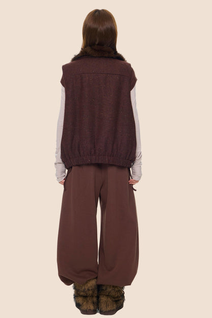 Furry Stand-Up Collar Vest