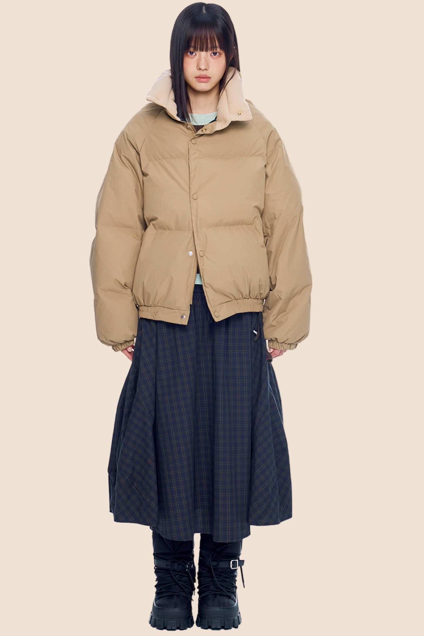 Color-Blocked Cotton Winter Jacket