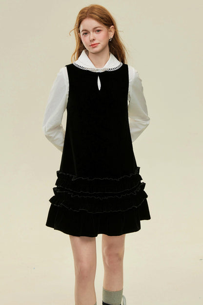 Velvet Lace A-Line Mini Dress