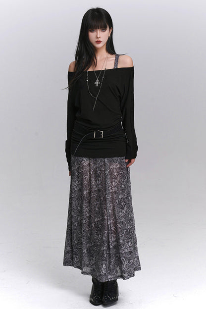 Autumn One-Shoulder Camisole Dress Set