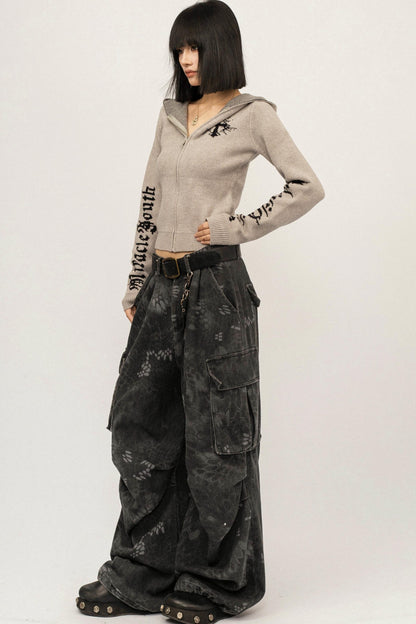 Retro Knit Hooded Cardigan