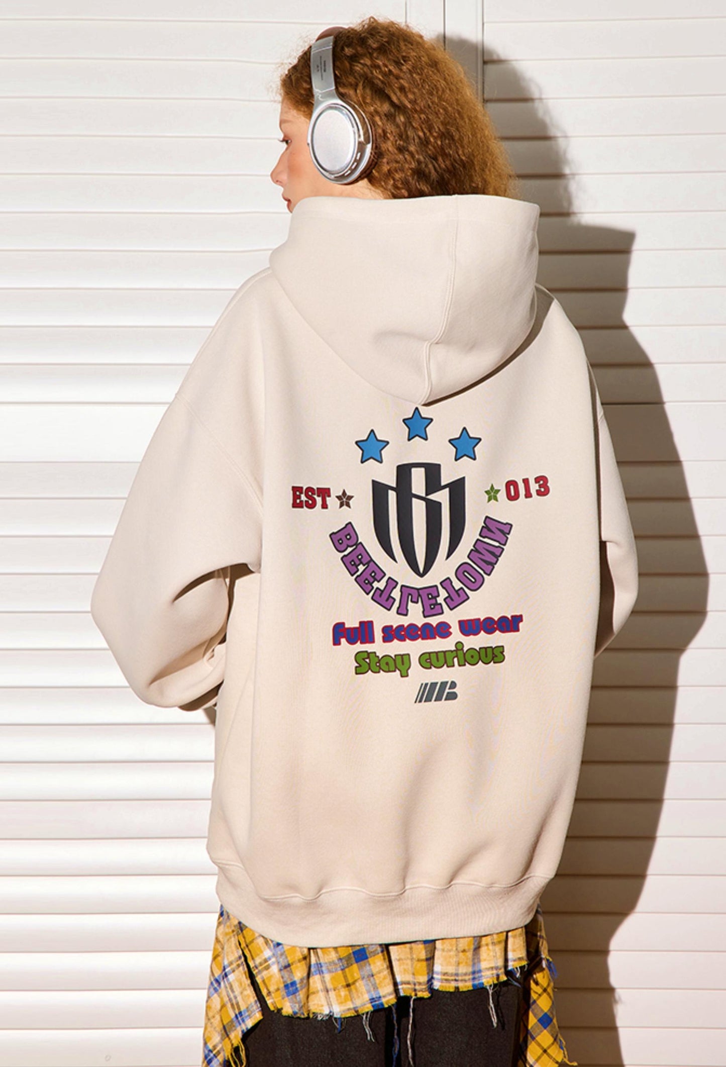 Colorful Letter-Print Hoodie