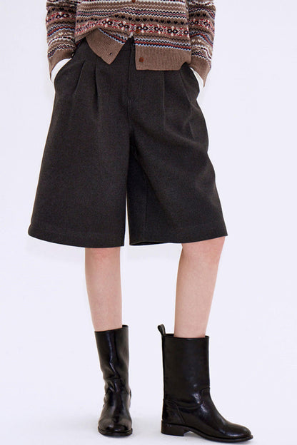 Retro Mist Gray Pleated Pants