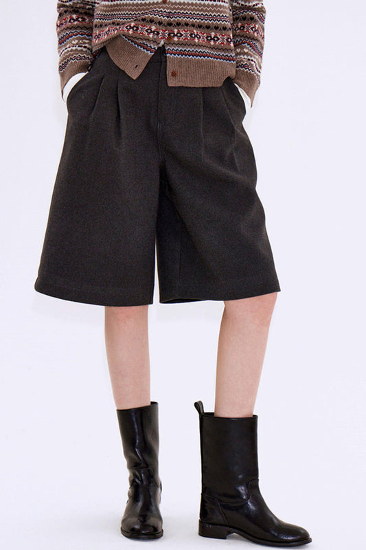 Retro Mist Gray Pleated Pants