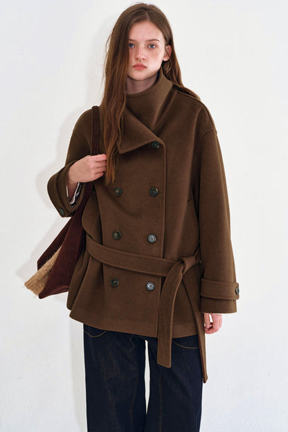 Retro Double-Breasted Wool Coat