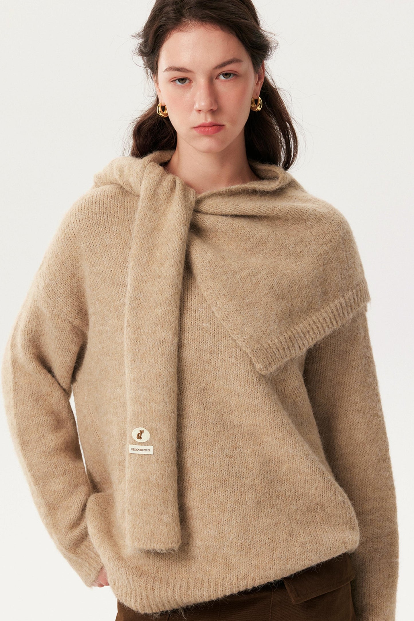 Solid Knitwear Two-Piece Top Set