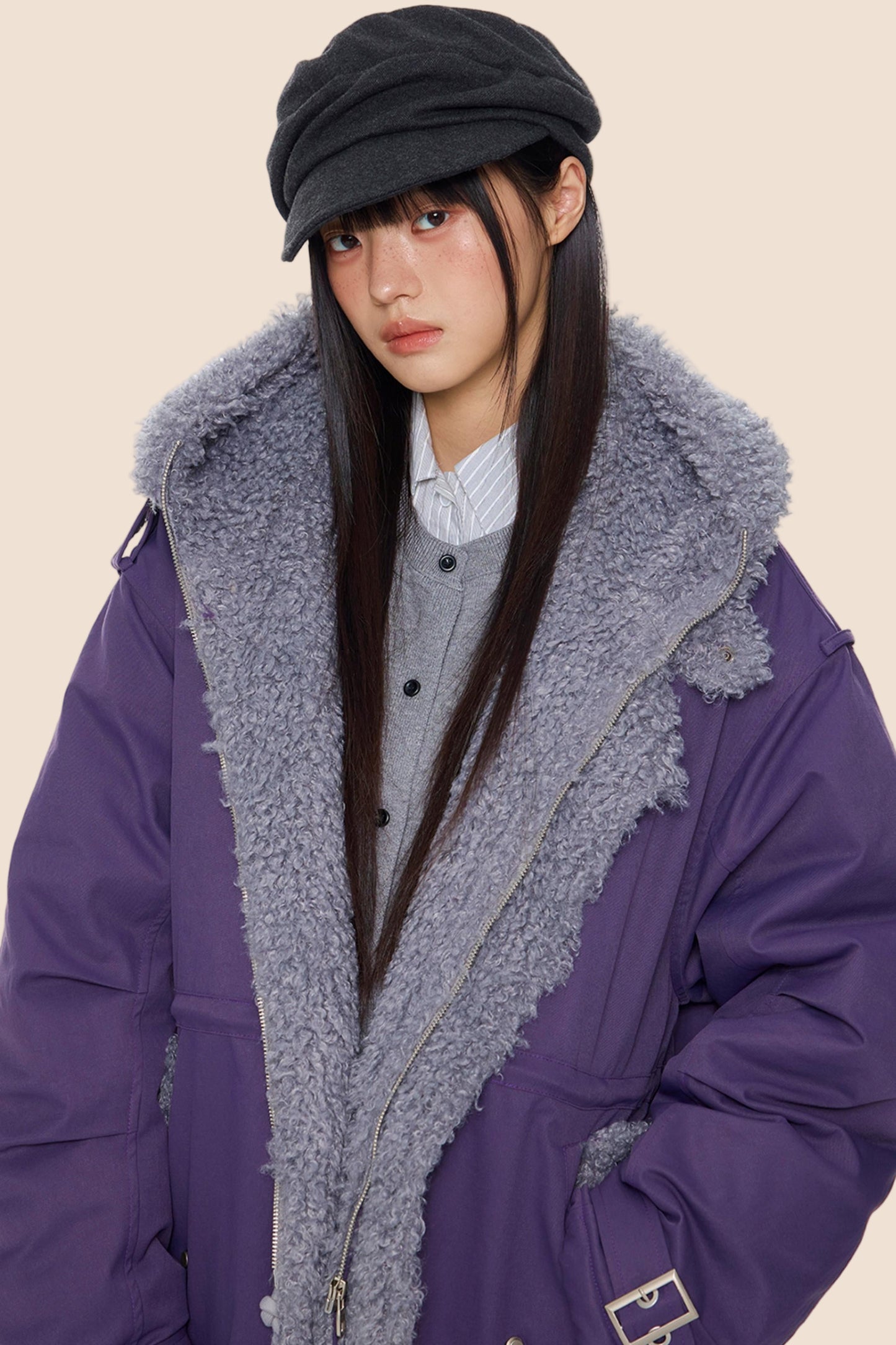 Furry Hooded Cotton Jacket